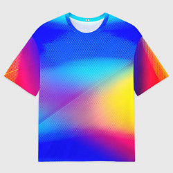 Футболка оверсайз мужская Линии геометрии градиент, цвет: 3D-принт