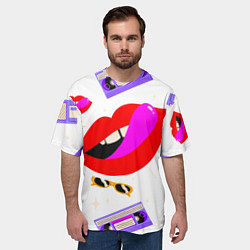 Футболка оверсайз мужская Вечеринка 90-х: Яркие символы эпохи, цвет: 3D-принт — фото 2