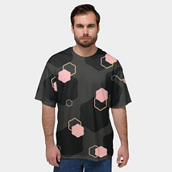 Футболка оверсайз мужская Геометрия на темном фоне, цвет: 3D-принт — фото 2