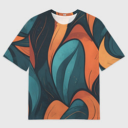 Мужская футболка оверсайз Темные и теплые контрасты