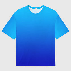Футболка оверсайз мужская Голубой градиент, цвет: 3D-принт