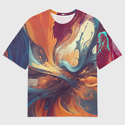 Мужская футболка оверсайз Акриловая абстракция в стиле Vallejo