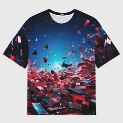 Футболка оверсайз мужская Осколки плит в движении, цвет: 3D-принт