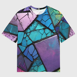 Мужская футболка оверсайз Цветное стекло абстракция