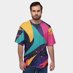 Футболка оверсайз мужская Космос яркая абстракция, цвет: 3D-принт — фото 2