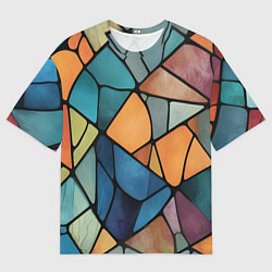 Футболка оверсайз мужская Мозаика цветное стекло, цвет: 3D-принт
