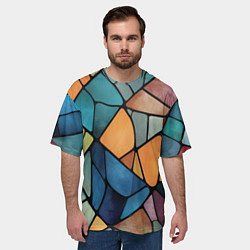 Футболка оверсайз мужская Мозаика цветное стекло, цвет: 3D-принт — фото 2