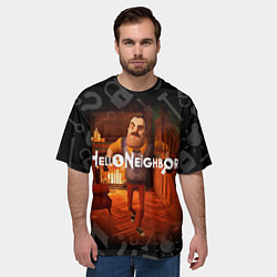 Футболка оверсайз мужская Привет сосед у камина, цвет: 3D-принт — фото 2