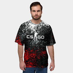 Футболка оверсайз мужская CSGO брызги красок, цвет: 3D-принт — фото 2