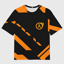 Футболка оверсайз мужская Half life geometry orange, цвет: 3D-принт