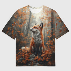 Футболка оверсайз мужская Умилительная лиса, цвет: 3D-принт