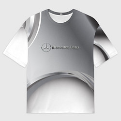 Мужская футболка оверсайз Mercedes benz grey