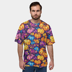 Футболка оверсайз мужская Тыквенный урожай, цвет: 3D-принт — фото 2