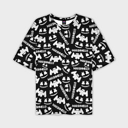 Мужская футболка оверсайз Marshmello pattern music