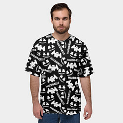 Футболка оверсайз мужская Marshmello pattern music, цвет: 3D-принт — фото 2