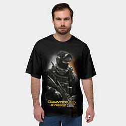 Футболка оверсайз мужская Counter strike спецназовец, цвет: 3D-принт — фото 2