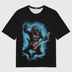Футболка оверсайз мужская Оборотень гитарист, цвет: 3D-принт