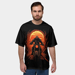 Футболка оверсайз мужская Байкер в маске, цвет: 3D-принт — фото 2