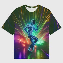 Футболка оверсайз мужская Neon cyber dance - ai art fantasy, цвет: 3D-принт