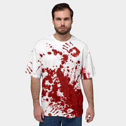 Футболка оверсайз мужская Кровавые следы и отпечатки рук, цвет: 3D-принт — фото 2