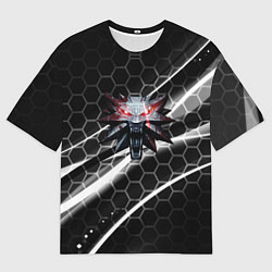 Футболка оверсайз мужская Ведьмак соты лого, цвет: 3D-принт