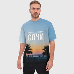 Футболка оверсайз мужская Курортный Сочи, цвет: 3D-принт — фото 2