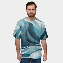 Футболка оверсайз мужская Океан абстракция волны, цвет: 3D-принт — фото 2