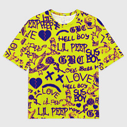 Футболка оверсайз мужская Lil peep rap pattern, цвет: 3D-принт