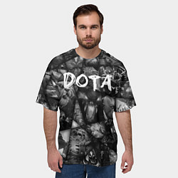 Футболка оверсайз мужская Dota 2 - мозаика из персонажей игры, цвет: 3D-принт — фото 2
