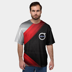 Футболка оверсайз мужская Volvo metal stripes, цвет: 3D-принт — фото 2