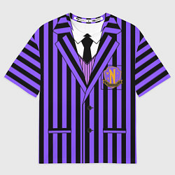 Мужская футболка оверсайз Академия Невермор фиолетовый верх