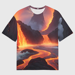 Футболка оверсайз мужская Текущая лава, цвет: 3D-принт