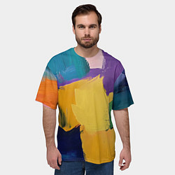 Футболка оверсайз мужская Мазки красок, цвет: 3D-принт — фото 2