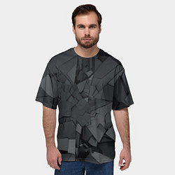 Футболка оверсайз мужская Трещины, цвет: 3D-принт — фото 2