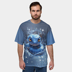 Футболка оверсайз мужская Змея с большими глазами, цвет: 3D-принт — фото 2