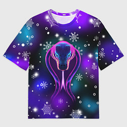 Футболка оверсайз мужская Космическая кобра, цвет: 3D-принт
