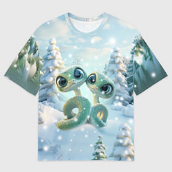Футболка оверсайз мужская Милые змеи, цвет: 3D-принт
