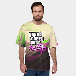 Футболка оверсайз мужская Vice city glitch, цвет: 3D-принт — фото 2