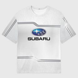 Футболка оверсайз мужская Subaru auto steel metal, цвет: 3D-принт
