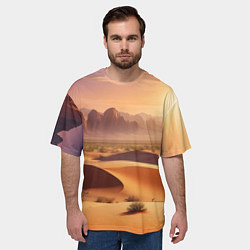 Футболка оверсайз мужская Закат в жаркой пустыне, цвет: 3D-принт — фото 2