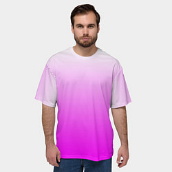 Футболка оверсайз мужская Gradient color pink, цвет: 3D-принт — фото 2