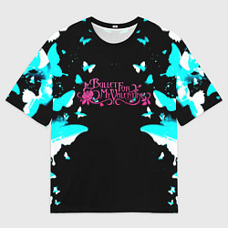 Мужская футболка оверсайз Bullet for my valentine бабочки