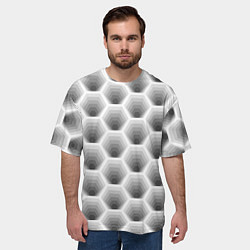 Футболка оверсайз мужская Неоновые соты, цвет: 3D-принт — фото 2