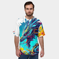 Футболка оверсайз мужская Japanese dragon - tattoo irezumi, цвет: 3D-принт — фото 2
