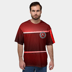 Футболка оверсайз мужская BMW metal texture, цвет: 3D-принт — фото 2