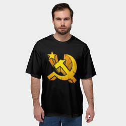 Футболка оверсайз мужская СССР серп и молот лого, цвет: 3D-принт — фото 2