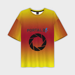 Мужская футболка оверсайз Portal 2 gradient