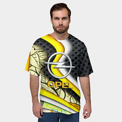 Футболка оверсайз мужская Opel абстракция волны, цвет: 3D-принт — фото 2