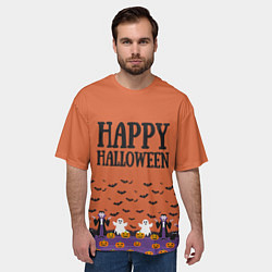 Футболка оверсайз мужская Happy Halloween pattern, цвет: 3D-принт — фото 2