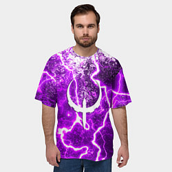 Футболка оверсайз мужская Quake неоновые краски шторм, цвет: 3D-принт — фото 2